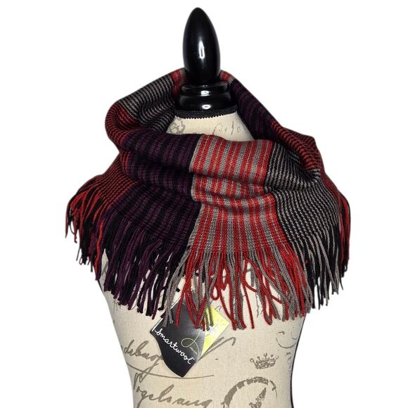 Smartwool Tabaretta Fringe Merino Wool Striped Infinity Scarf NEW - Picture 2 of 8